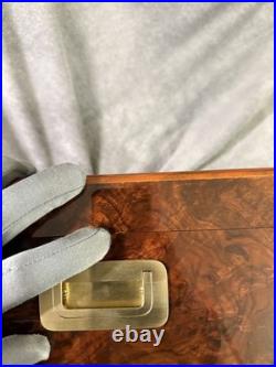 Elie Bleu Walnut Burl 200 Cigar Humidor Beautiful vintage Box Preowned