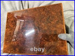 Elie Bleu Walnut Burl 200 Cigar Humidor Beautiful vintage Box Preowned