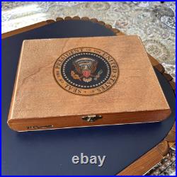 Empty Wooden Churchill PRESIDENT Of US Seal Limited Edition Cigar Box SCARCE