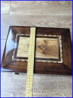 Exquisite Vintage Cigar Tobacco Humidor Large Wooden Engraved Box Made In France