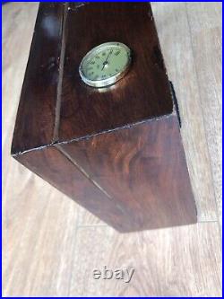 Exquisite Vintage Cigar Tobacco Humidor Large Wooden Engraved Box Made In France