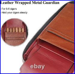 FIREDOG Smoking Portable Cigar Box Genuine Leather Travel Cigar Humidor Case