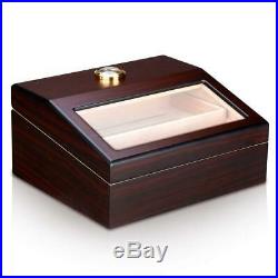 FLOUREON Cigar Humidors Box for 50-60 Cigars Handmade Wooden with Digital