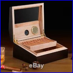 FLOUREON Cigar Humidors Box for 50-60 Cigars Handmade Wooden with Digital