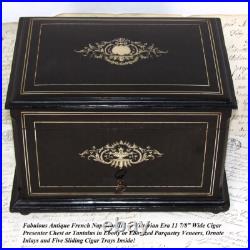 Fab Antique French TAHAN Napoleon III 12 Cigar Presenter Box, Chest, Tantalus Fab Antique French TAHAN Napoleon III 12 Cigar Presenter Box, Chest, Tantalus
