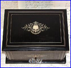 Fab Antique French TAHAN Napoleon III 12 Cigar Presenter Box, Chest, Tantalus
