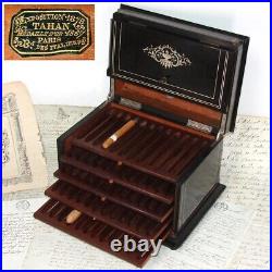 Fab Antique French TAHAN Napoleon III 12 Cigar Presenter Box, Chest, Tantalus Fab Antique French TAHAN Napoleon III 12 Cigar Presenter Box, Chest, Tantalus