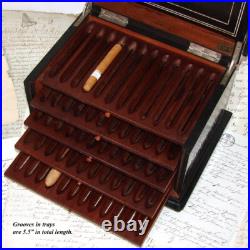 Fab Antique French TAHAN Napoleon III 12 Cigar Presenter Box, Chest, Tantalus Fab Antique French TAHAN Napoleon III 12 Cigar Presenter Box, Chest, Tantalus