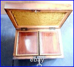 Fabulous Rare 1800's 2 Compartment Maple/Pine Humidor Metal Liners 7 x 4 x 4.25