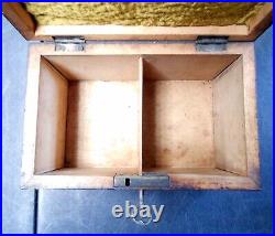 Fabulous Rare 1800's 2 Compartment Maple/Pine Humidor Metal Liners 7 x 4 x 4.25