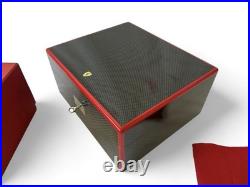 Ferrari Cigar Humidor Box In Carbon Fiber And Cedar Wood Official Accessory