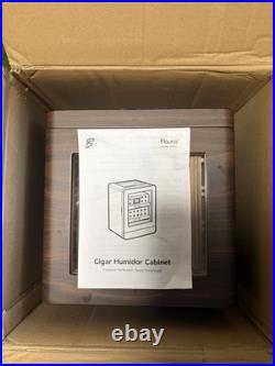 Flauno Cigar Humidor Cabinet 80+ Capacity Digital Hygrometer LED Lighting