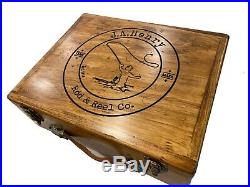 Fly Fishing, Campaign Box (Rocks Glasses, Humidor) Made from Reclaimed Barn-wood
