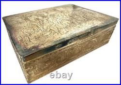 Franz Von Defregger Silver Letztes Aufgebot Cedar Lined Humidor Cigar Box