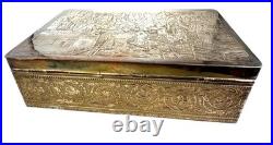 Franz Von Defregger Silver Letztes Aufgebot Cedar Lined Humidor Cigar Box