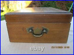 French Vintage Wood&brass Large Cigar Box&cigar Cutter Humidor Thermometer G G