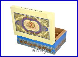 Fuente Opus X Society Cigar Humidor, Global Collection, Blue & Creme, New In Box