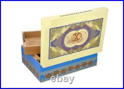 Fuente Opus X Society Cigar Humidor, Global Collection, Blue & Creme, New In Box