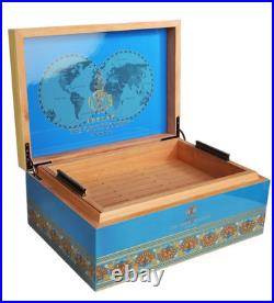 Fuente Opus X Society Cigar Humidor, Global Collection, Blue & Creme, New In Box