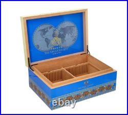 Fuente Opus X Society Cigar Humidor, Global Collection, Blue & Creme, New In Box