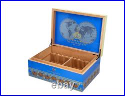 Fuente Opus X Society Cigar Humidor, Global Collection, Blue & Creme, New In Box