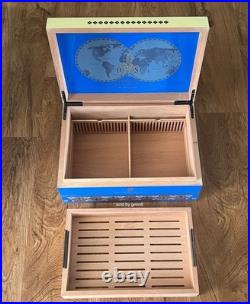 Fuente Opus X Society Cigar Humidor, Global Collection, Blue & Creme, New In Box