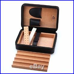 GALINER Leather Travel Cigar Humidor Case, Portable Cigar Box with Humidifier