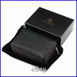 GALINER Leather Travel Cigar Humidor Case, Portable Cigar Box with Humidifier