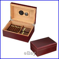 GALINER Red Cedar Wood Humidor Cigar Box Case With humidifier Hygrometer