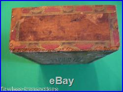 GRANDAVANA Vintage Antique Empty Hand Made Wooden Humidor Trimmed Cigar Box