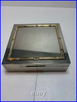 GUCCI Vintage Humidor Cigar Box GG Logo 1970s Bamboo Motif Collector's Item