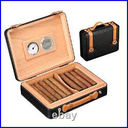 Galiner 25CT Cigar Humidor Box Humidifier Cedar Wooden Leather Case Hygrometer