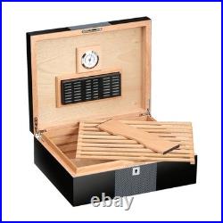 Galiner 30-50ct Cigar Humidor Cedar Wood Large Storage Box Holder With Humidifier