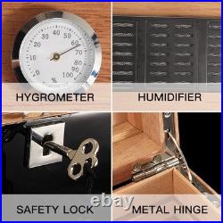 Galiner 30-50ct Cigar Humidor Cedar Wood Large Storage Box Holder With Humidifier