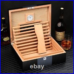 Galiner 30-50ct Cigar Humidor Cedar Wood Large Storage Box Holder With Humidifier
