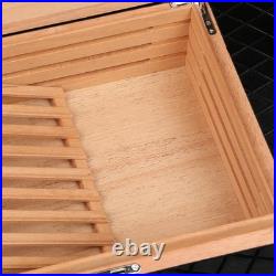 Galiner 30-50ct Cigar Humidor Cedar Wood Large Storage Box Holder With Humidifier