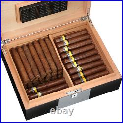 Galiner 30-50ct Cigar Humidor Cedar Wood Large Storage Box Holder With Humidifier