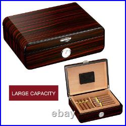 Galiner 35CT Cedar Wood Cigar Humidor With Humidifier Hygrometer Red Storage Box