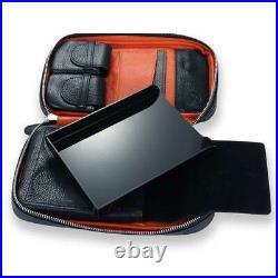 Galiner Black Leather Travel Cigar Case Humidor Cigar Box Holder 5 Tube Gift Box