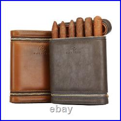 Galiner Leather Cigar Case Humidor Cedar Holder 6 Tube Humidifier Cigar Lighter