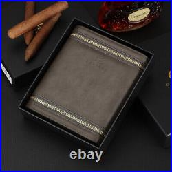 Galiner Portable 6 Slot Cigar Humidor Leather Case Box Cedar Lined Travel Holder