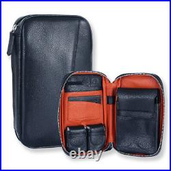 Galiner Portable Travel Leather Cigar Case Humidor Cigar Box Holder 5 Tube Black