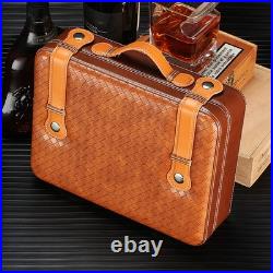 Galiner Travel 25 Slots Cigar Humidor Leather Case Humidifier Box Cigar Cutter