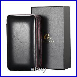 Galiner Travel 6 Slot Cigar Humidor Leather Case Box Cedar Wood Portable Black