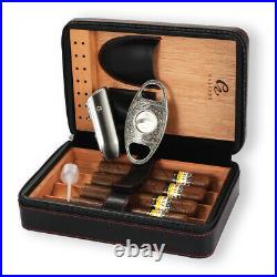 Galiner Travel Cigar Humidor Case 3 Jet Torch Lighter Cutter Set Punch Gift Box