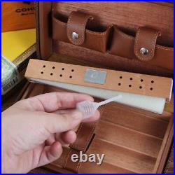Galiner Travel Leather Cedar Cigar Case Cigar Humidor 4CT Protable With Gift Box