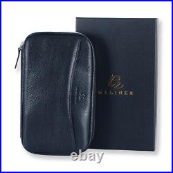 Galiner Travel Leather Cigar Case Humidor Cigar Box Holder 5 Tube Black Gift Box