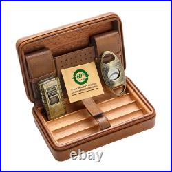 Galiner Travel Leather Cigar Humidor Case Box Cigar Lighter Cutter Gift Set Box Galiner Travel Leather Cigar Humidor Case Box Cigar Lighter Cutter Gift Set Box