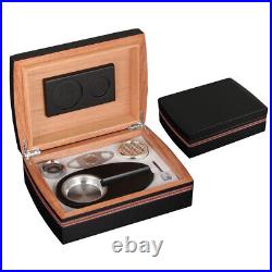 Galiner Travel Wood With Ashtray Cutter Hygrometer Humidifier Cigar Humidor Case