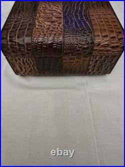 Gentili Humidor Box Embossed Crocodile Leather